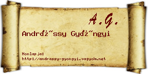 Andrássy Gyöngyi névjegykártya